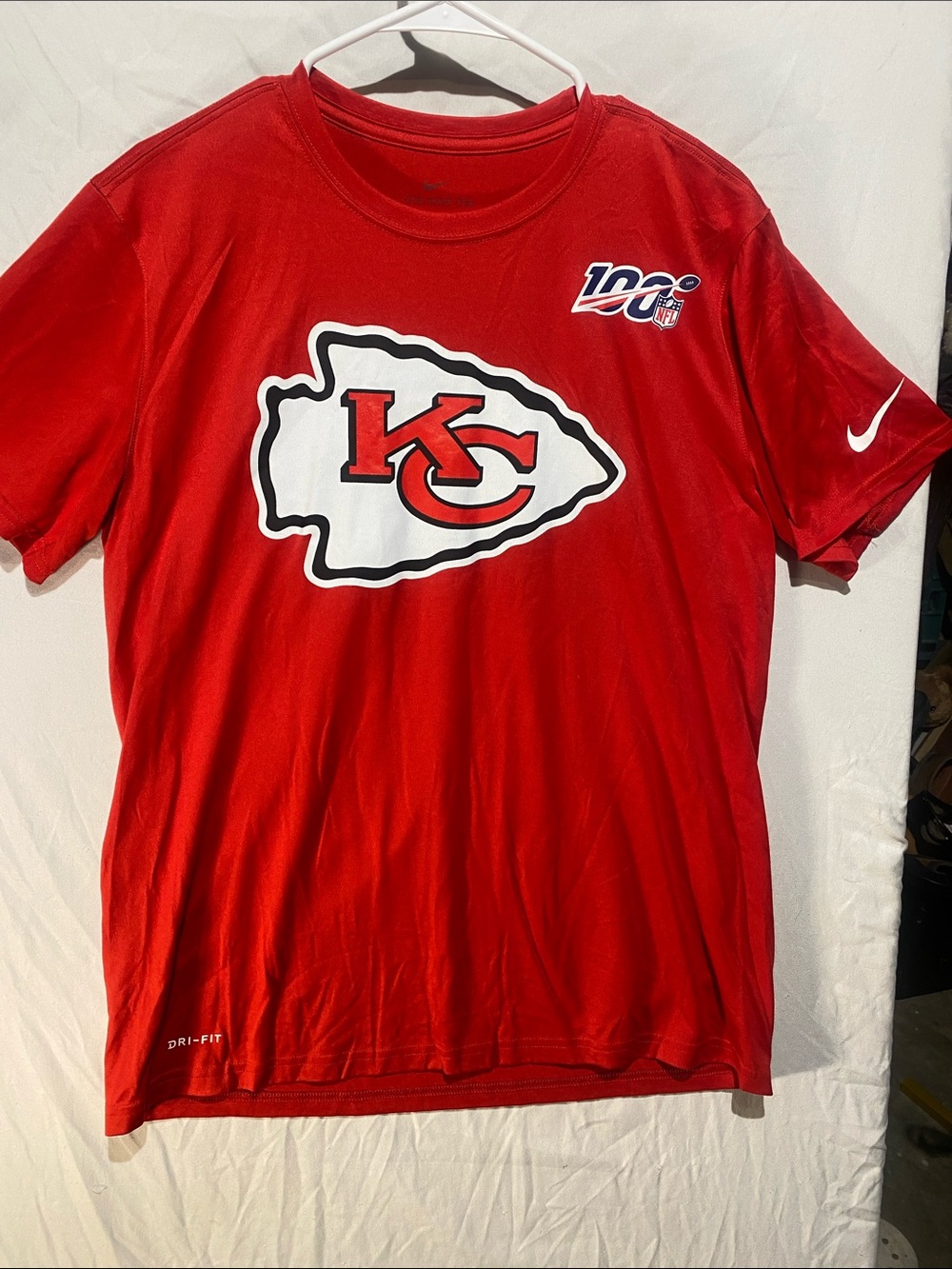 Nike Red Kansas City Chiefs 100 year NFL Dri-fit